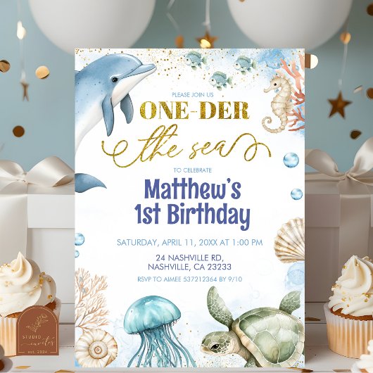 Oneder the sea birthday invitation 招待状