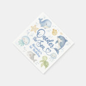 ONEder The Sea Boy 1st birthday Cute Ocean  スタンダードカクテルナプキン (角)