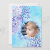 OneDer the Sea Cute Blue Boy's 1th Birthdayパーティー 招待状 (裏面)