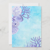 OneDer the Sea Cute Blue Boy's 1th Birthdayパーティー 招待状 (裏面)