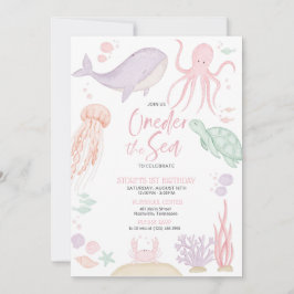 Oneder the Sea First Birthday Partyへの招待 招待状