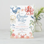 Oneder The Sea First Ocean Animal Birthday  招待状 (スタンド正面)