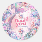 Oneder The Sea Flower Glitter Mermaid Thank you ラウンドシール (正面)