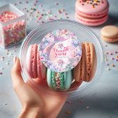 Oneder The Sea Flower Glitter Mermaid Thank you ラウンドシール