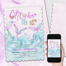 Oneder the Sea Little Mermaid 1st誕生日 招待状