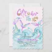 Oneder the Sea Little Mermaid 1st誕生日 招待状 (正面)