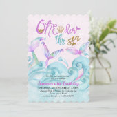 Oneder the Sea Little Mermaid 1st誕生日 招待状 (スタンド正面)