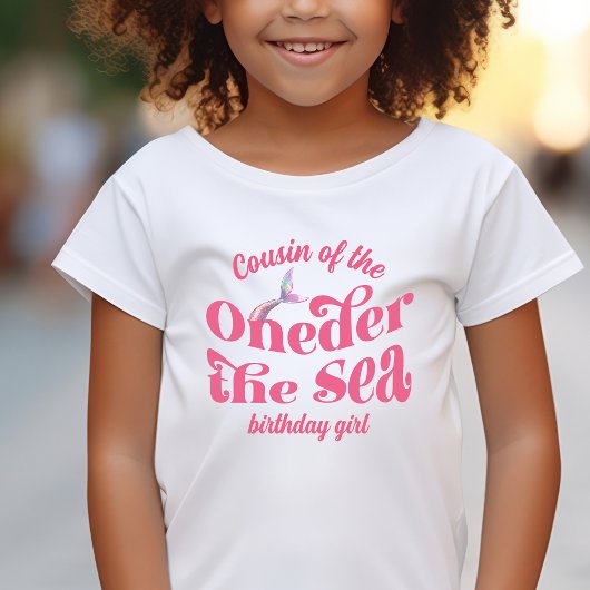 Oneder The Sea Mermaidの誕生日の女の子のいとこ Tシャツ