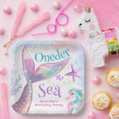 Oneder The Sea Mermaid 1st誕生日ピンクパープル ペーパープレート (パーティー)