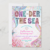 ONEder the sea mermaid 1st birthday invitation 招待状 (正面)