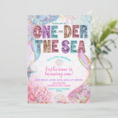 ONEder the sea mermaid 1st birthday invitation 招待状 (スタンド正面)
