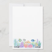 Oneder the Sea Ocean Animals 1st Birthday 招待状 (裏面)