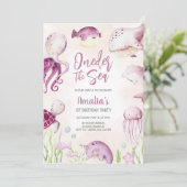 Oneder the Sea Ocean Animals 1st Birthday 招待状 (スタンド正面)