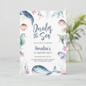 Oneder the Sea Ocean Animals 1st Birthday  招待状 (スタンド正面)