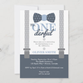 ONEderf誕生日パーティーの招待状、ボウタイ 招待状