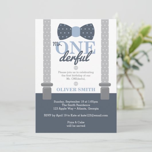 ONEderf誕生日パーティーの招待状、ボウタイ 招待状 (スタンド正面)
