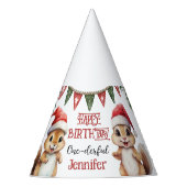 ONEderfulかわいいリス1st誕生日パーティー帽子 パーティーハット (正面)