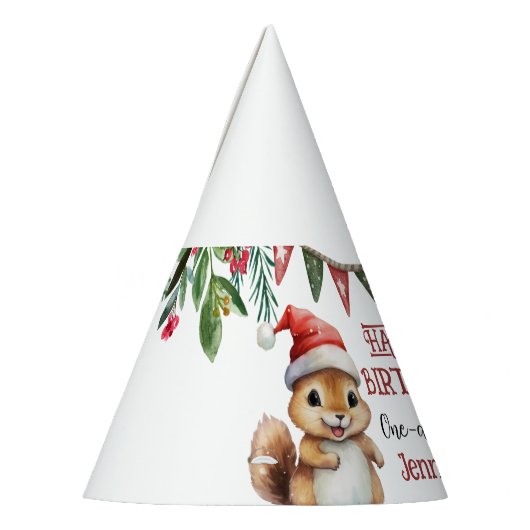 ONEderfulかわいいリス1st誕生日パーティー帽子 パーティーハット (左)