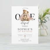 ONEderfulテディレインボーガールの誕生日招待状 招待状 (スタンド正面)