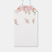Onederfulピンクフローラ誕生日テーマありがとうラベル ギフトタグ (裏面)