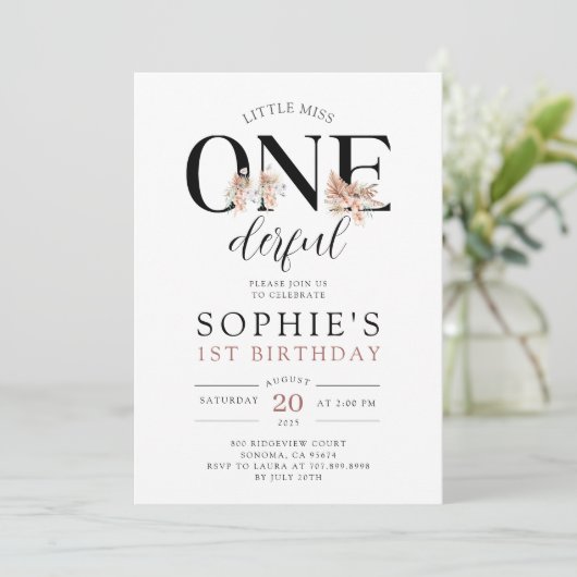 ONEderfulフローラガールズ誕生日招待状 招待状 (スタンド正面)