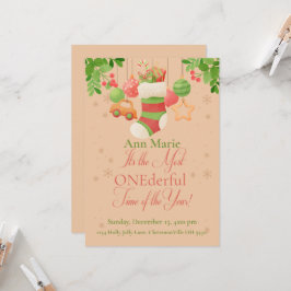 ONEderfulホリデー チアー クリスマス バースデー 招待状