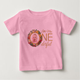 Onederful写真inバラリース金ゴールド最初の誕生日 ベビーボディスーツ