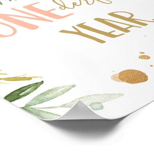 Onederful年Onederful女恋しく思の子の誕生日のサイン ポスター (角)