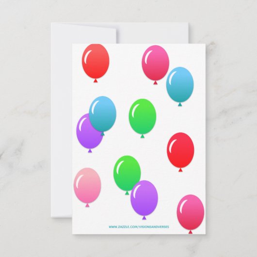 ONEderful最初の誕生日バルーンバナーピンク 招待状 (裏面)