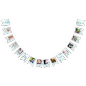 Onederful最初の誕生日ブルー12ヶ月写真 バンティングフラッグ (全)