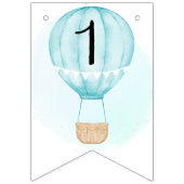 Onederful最初の誕生日ブルー12ヶ月写真 バンティングフラッグ (第1の旗)