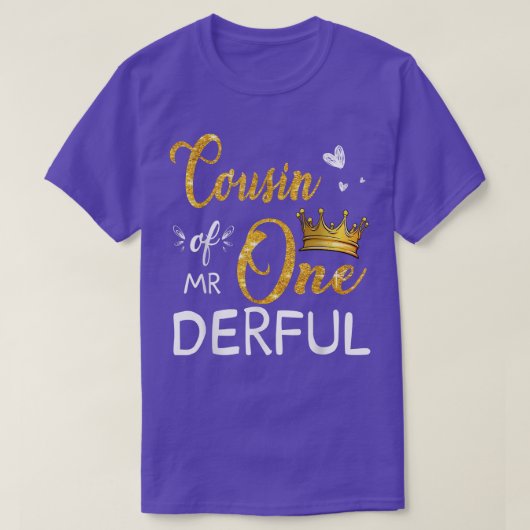 Onederful氏の従兄弟First Birthday First One-Derf Tシャツ (デザイン正面)