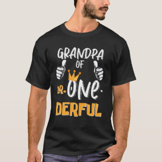 Onederful氏のMens Grandpa最初の誕生日 Tシャツ