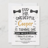 Onederful水彩画の氏の第1誕生日の招待状 招待状 (正面)