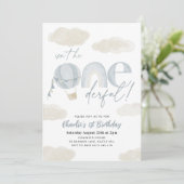 Onederful熱気球ブルーボーイ第1誕生日 招待状 (スタンド正面)