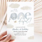 Onederful熱気球ブルーボーイ第1誕生日 招待状