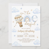 Onederful熱気球レインボーボーイ1st誕生日 招待状 (正面)