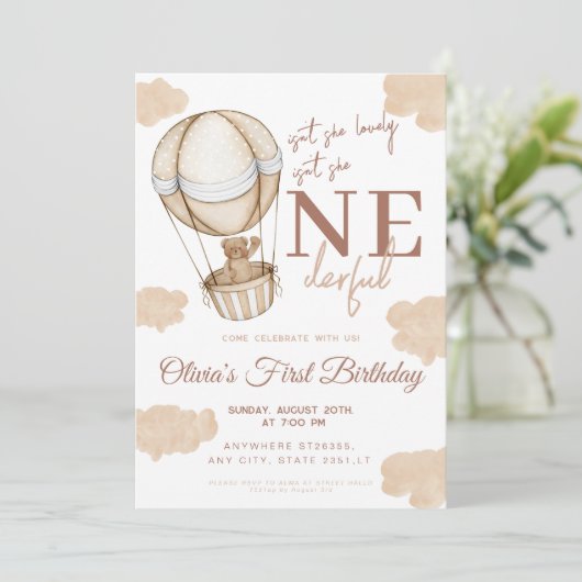 Onederful熱気球1st誕生日 招待状 (スタンド正面)