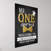 ONEderful第1フォイル実在誕生日歓迎サイン 箔ポスター (レイダウン)