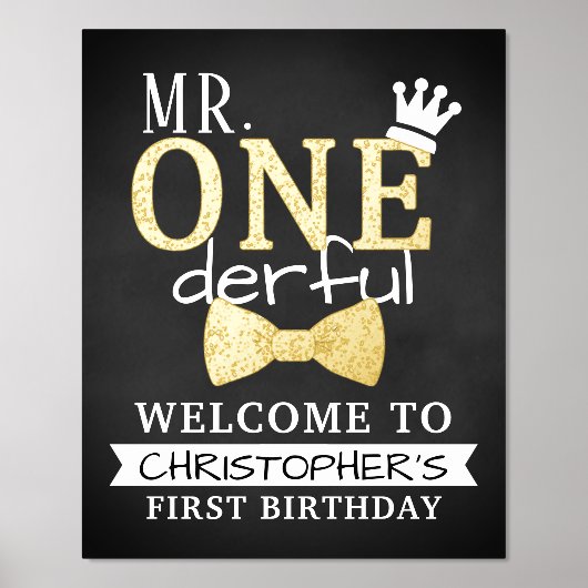 ONEderful第1フォイル実在誕生日歓迎サイン 箔ポスター (正面)