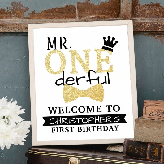 ONEderful第1フォイル実在誕生日歓迎サイン 箔ポスター