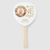 Onederful第1誕生日フローラフォトバラリース ハンドファン (正面)