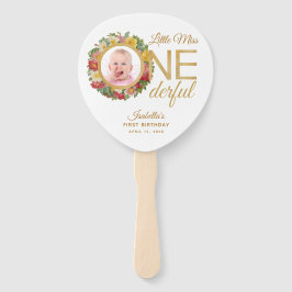 Onederful第1誕生日フローラフォトバラリース ハンドファン
