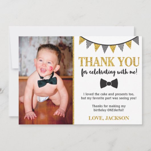 ONEderful誕生日サンキューカードと写真 サンキューカード (正面)