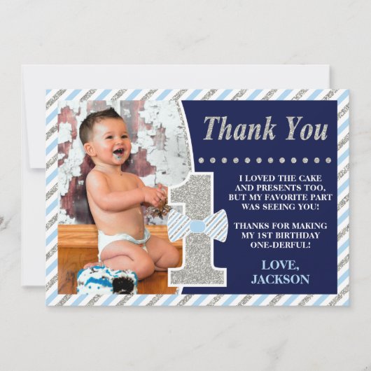 ONEderful誕生日サンキューカードと写真 サンキューカード (正面)