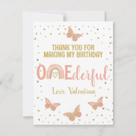 ONEderful誕生日ピンク蝶サンキューカード シーズンカード