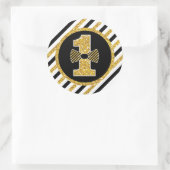 ONEderful誕生日丸ステッカーラベル ラウンドシール (バッグ)