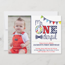 ONEderful誕生日招待状と写真 招待状