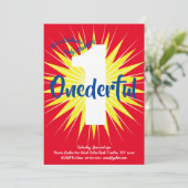 Onederful すごい Hero 1st誕生日かわいい招待状 招待状 (スタンド正面)