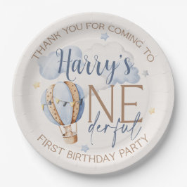 ONEderful 1Birthday熱気球紙プレート ペーパープレート